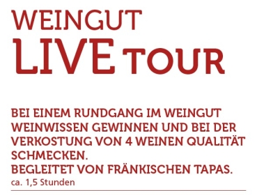 WEINGUT LIVE TOUR jeden Freitag 15 Uhr (Anmeldung nötig)